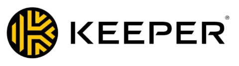 Keeper logo with yellow and black design